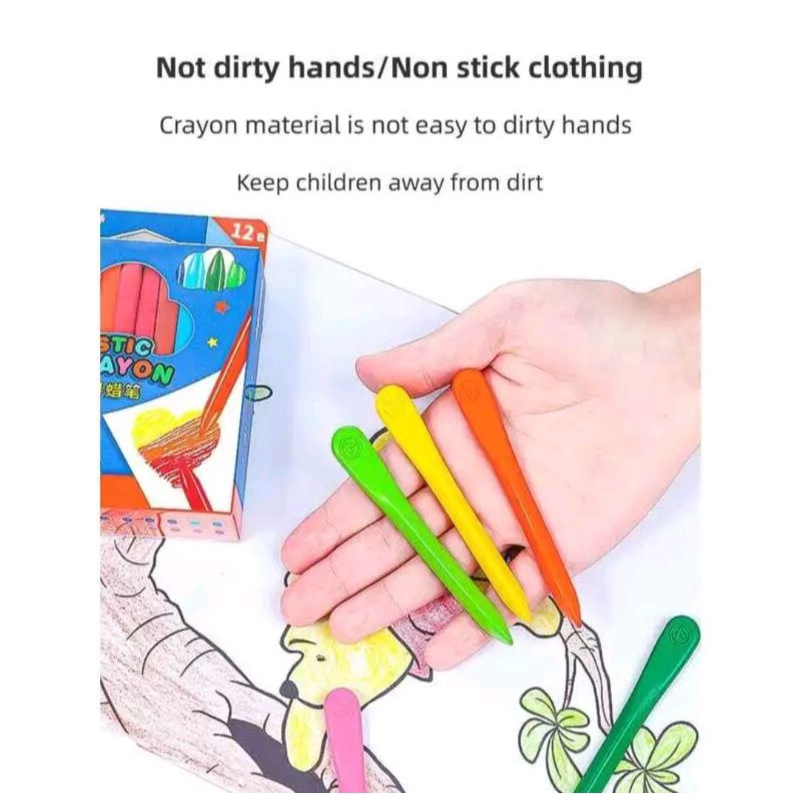 HOT SALE CRAYON TRIANGLE KRAYON ANAK NON TOXIC WATERPROOF