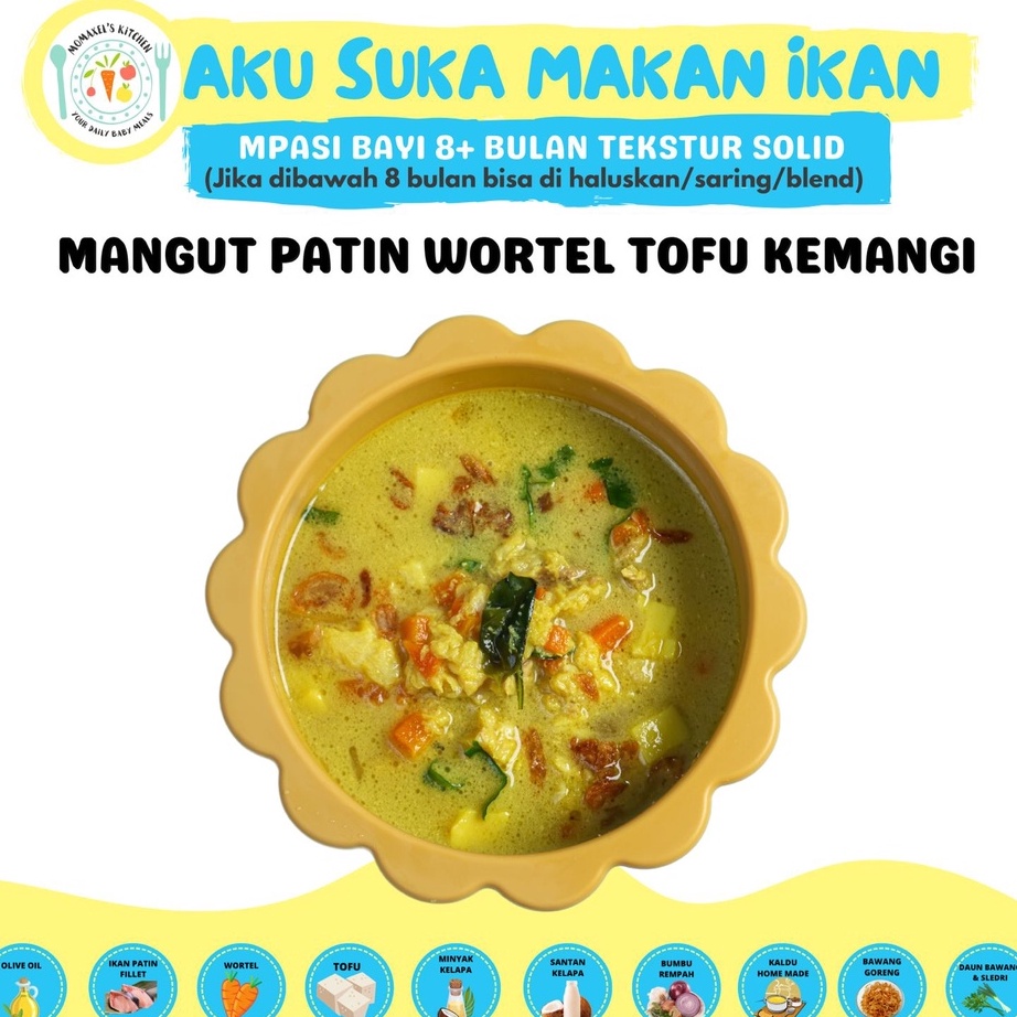 

Ready MANGUT PATIN WORTEL TOFU KEMANGI (SANTAN) (CATERING MAKANAN BAYI MPASI FROZEN BEKU/PENAMBAH BERAT BADAN ANAK)