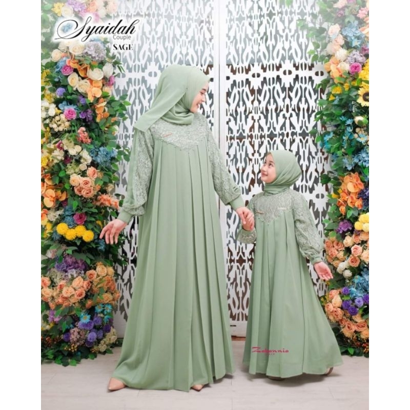 Syaidah Dress by Zabannia Gamis Couple Mom and Kids