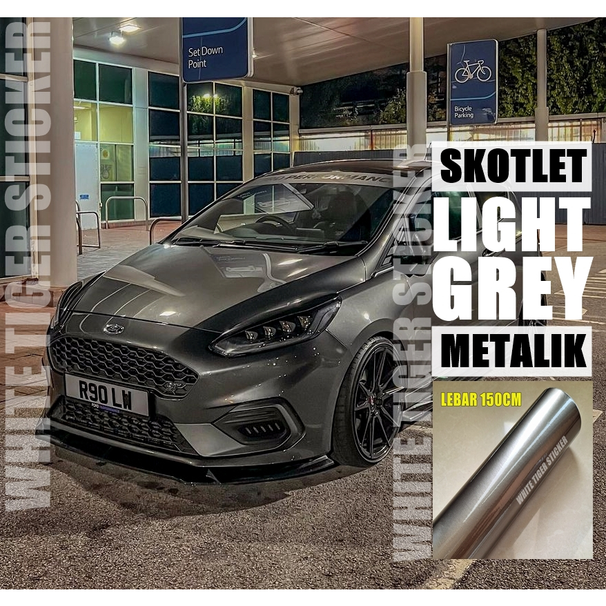 SKOTLET STIKER MOBIL MOTOR GREY METALIK CANDY LEBAR 150CM SCOTLITE LIGHT GREY CANDY LEBAR 150CM