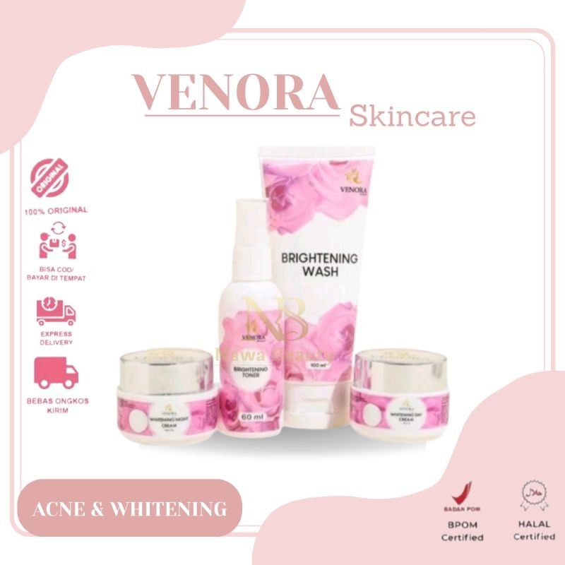 Venora Skincare Original BPOM Paket Pemutih Wajah Menghilangkan Flek