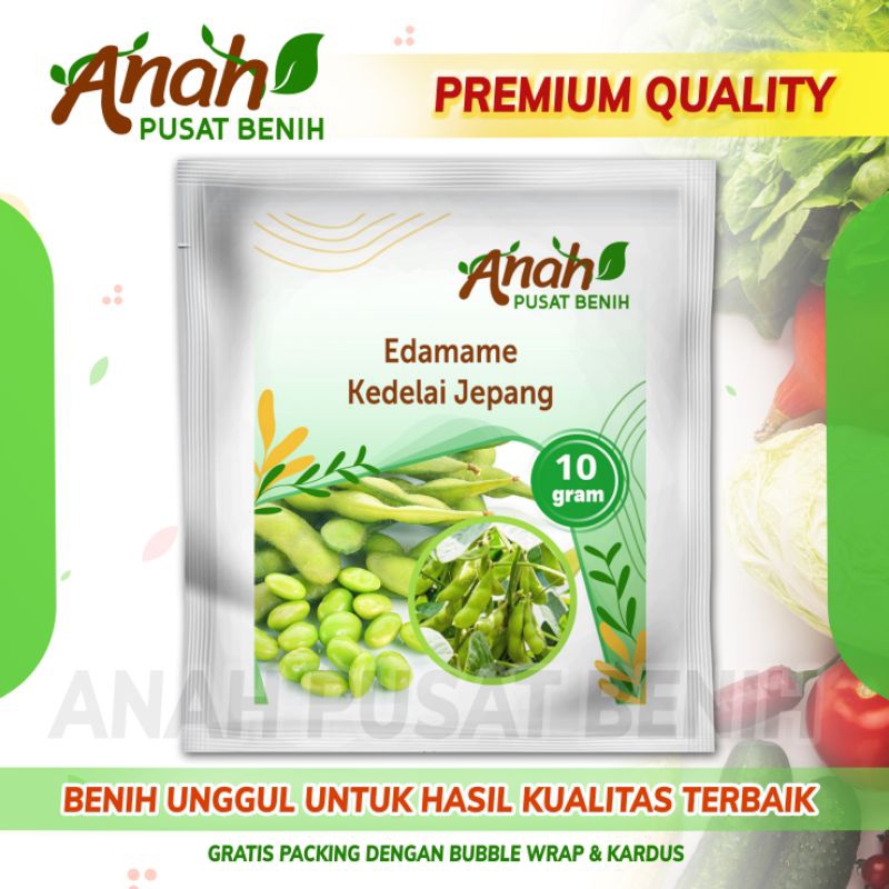 Benih kacang kedelai edamame 10 gram / bibit kedelai Jepang super / edamame
