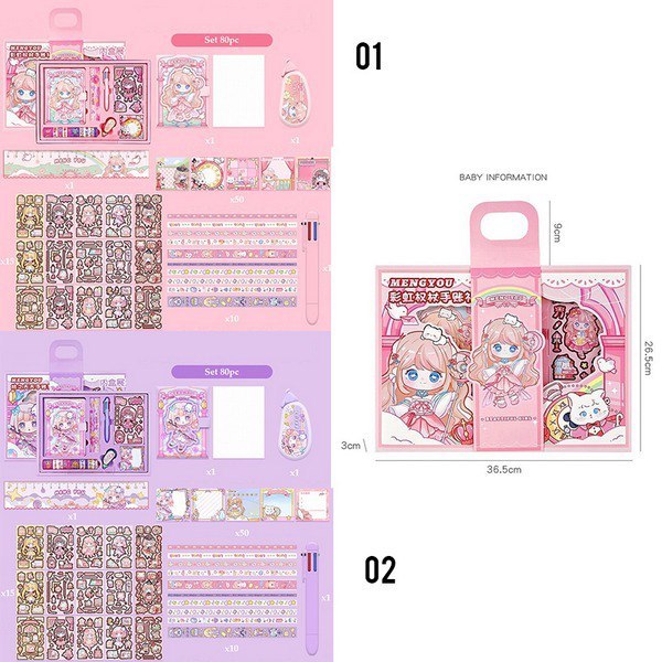 

LKM443 Stationary Sticker Set 7in1 Isi 80pc Motif Karakter Lucu Imut DIY Sticker [1KG 2PC] IBU&BAYI