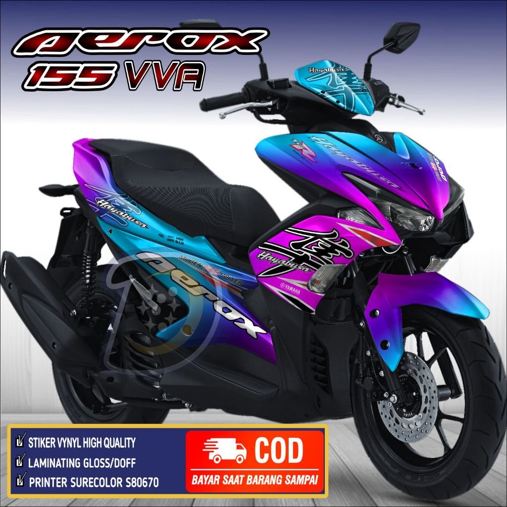 Decal Aerox 155 VVA Lama Striping AEROX 155 Lama Stiker Aerox 155 Old Hayabusa Bunglon