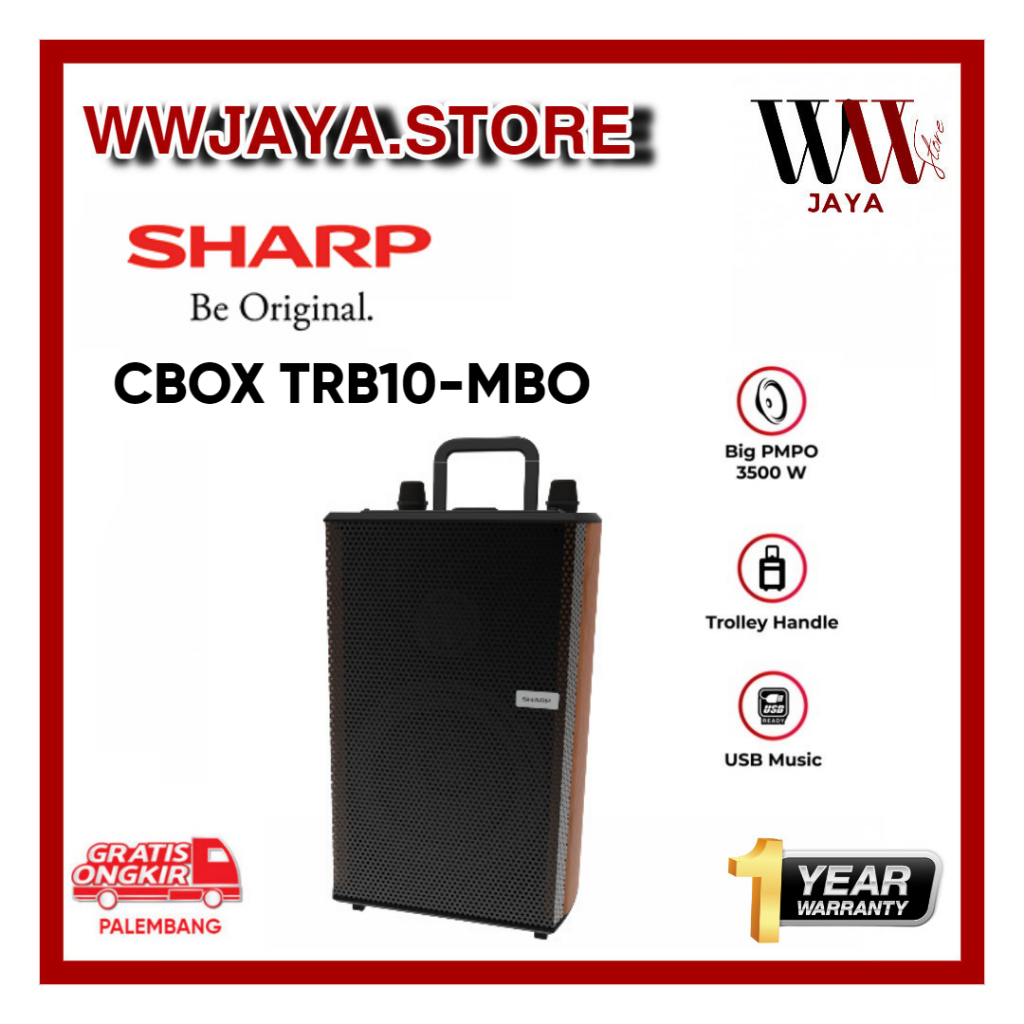 Speaker Portable Bluetooth Karaoke Sharp CBOX-TRB-MBO Speaker Trolley Sharp