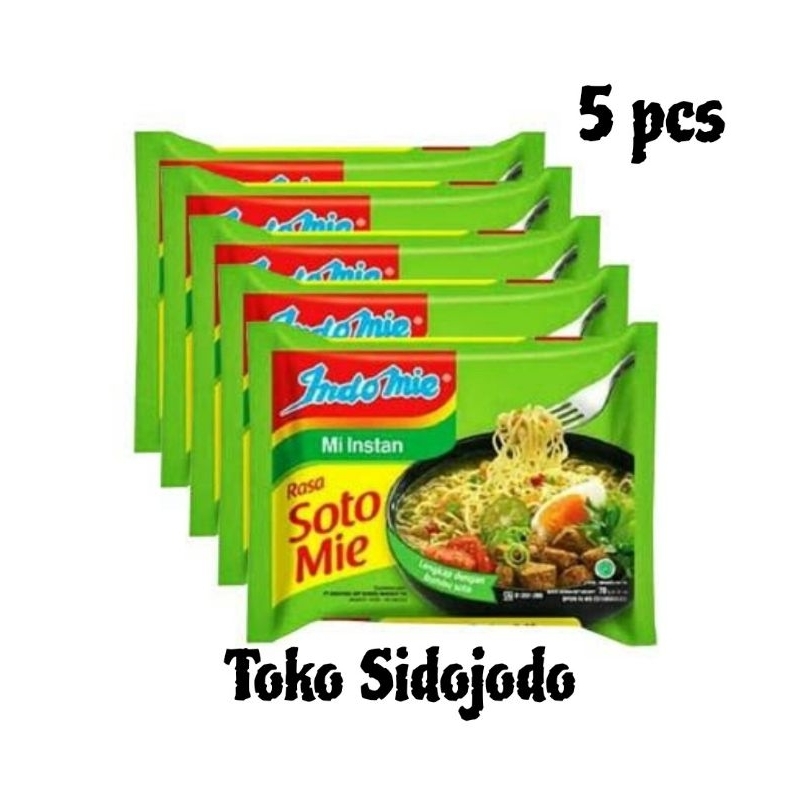 

Paket Mie Mi Instan Indomie Kuah Soto 5 pcs