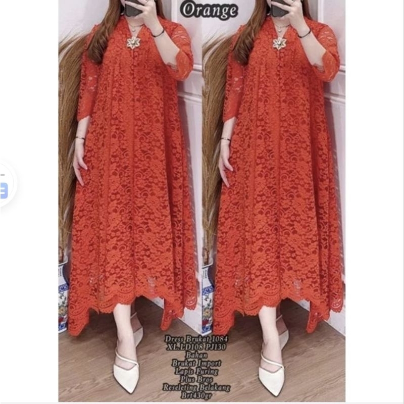 Dress brokat kartini 8410 babydoll brokat premium dress brokat babydoll dress panjang