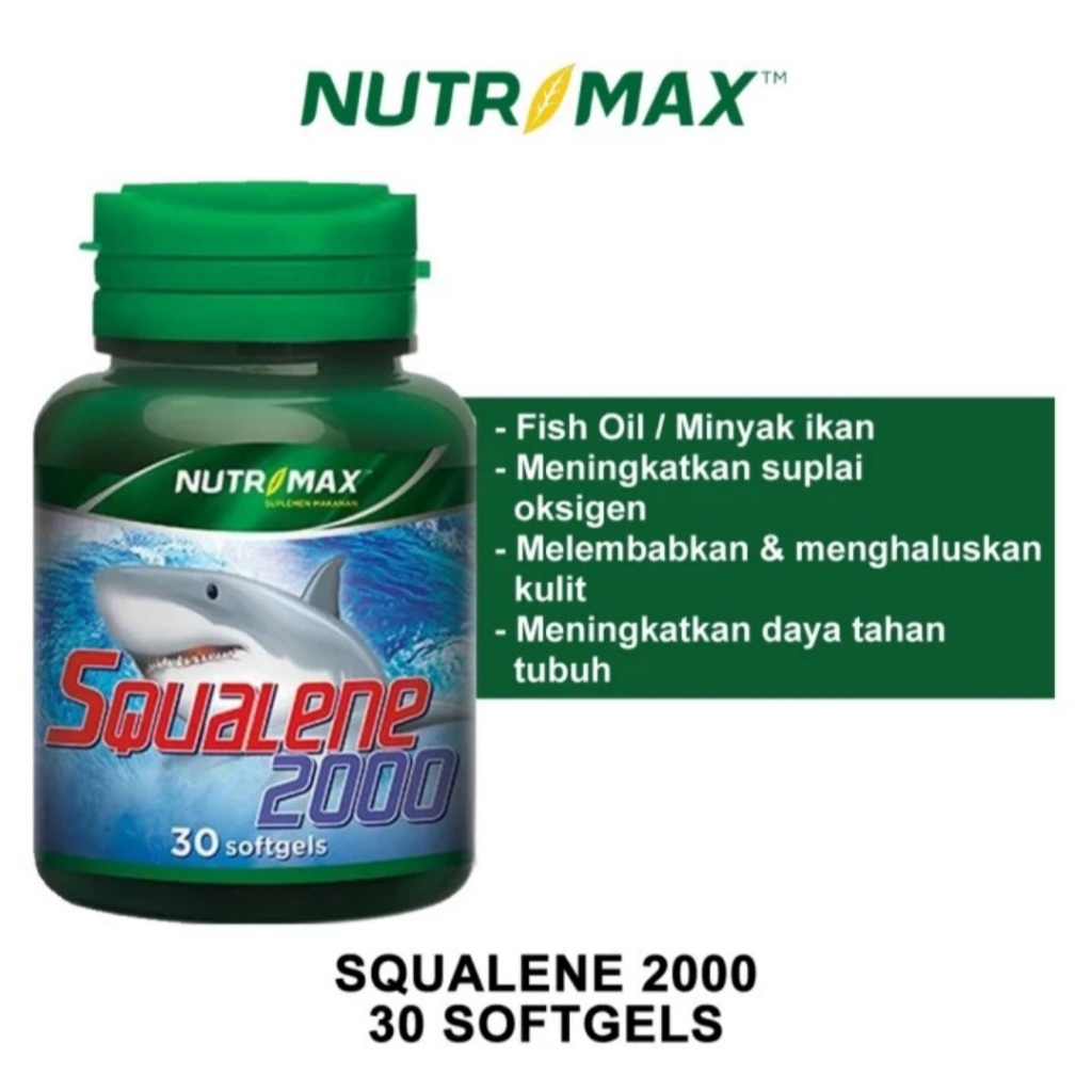 Nutrimax Squalene Fish Oil 2000mg | Nutrimax Squalane Minyak Ikan 30 Softgels