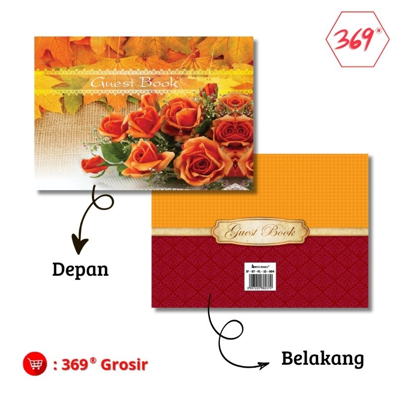 Hard Cover / Tebal - Buku Tamu | Guess Book | Undangan Pernikahan Motif Flower