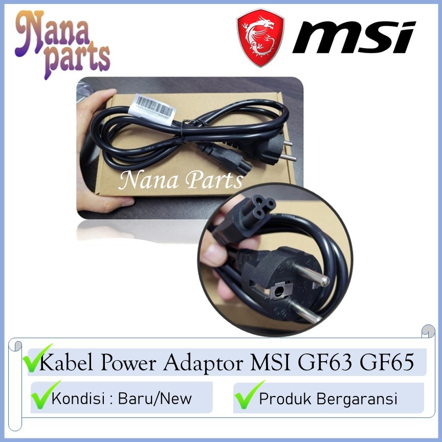 Kabel power adaptor charger laptop MSI GF63 Original 3 lubang
