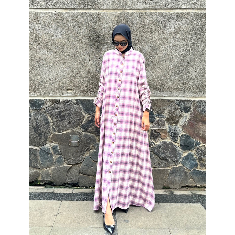 DIDEN GO Gamis Kotak Katun Lengan Serut Malya Dress