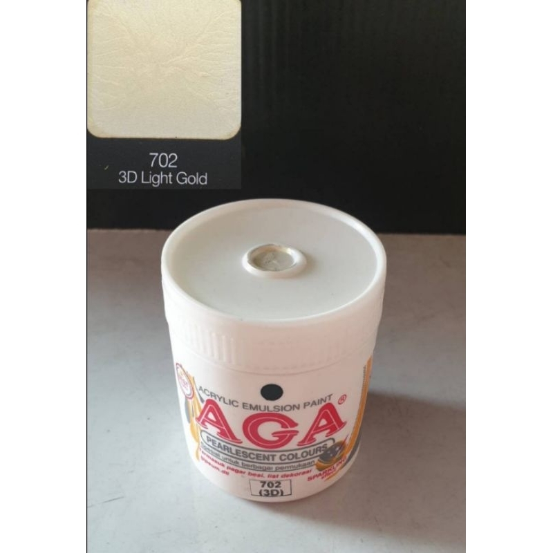 Cat aga pearlescent 3 dimensi warna emas isi 100 cc