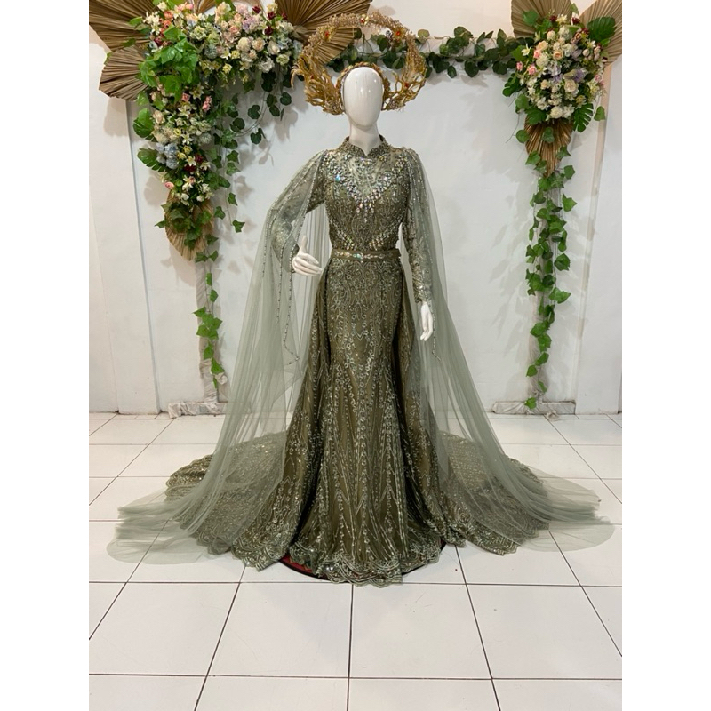 kebaya slim dress pengantin modern