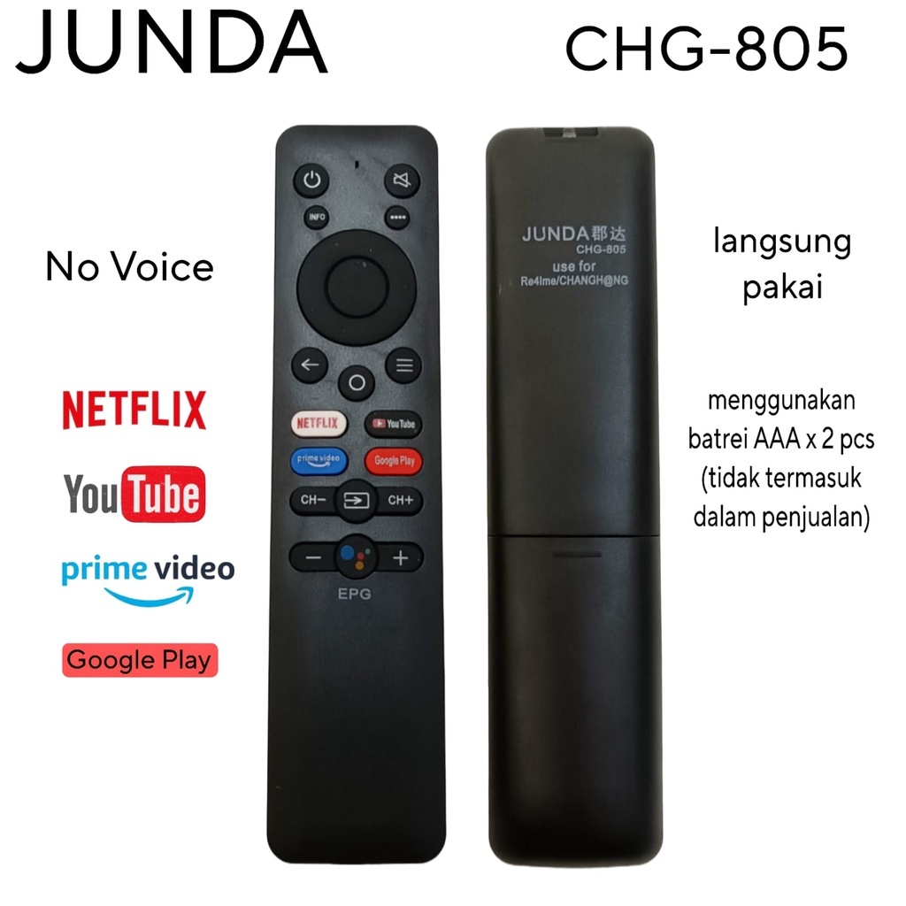 Remote Smart TV Android Realme JUNDA CHG-805