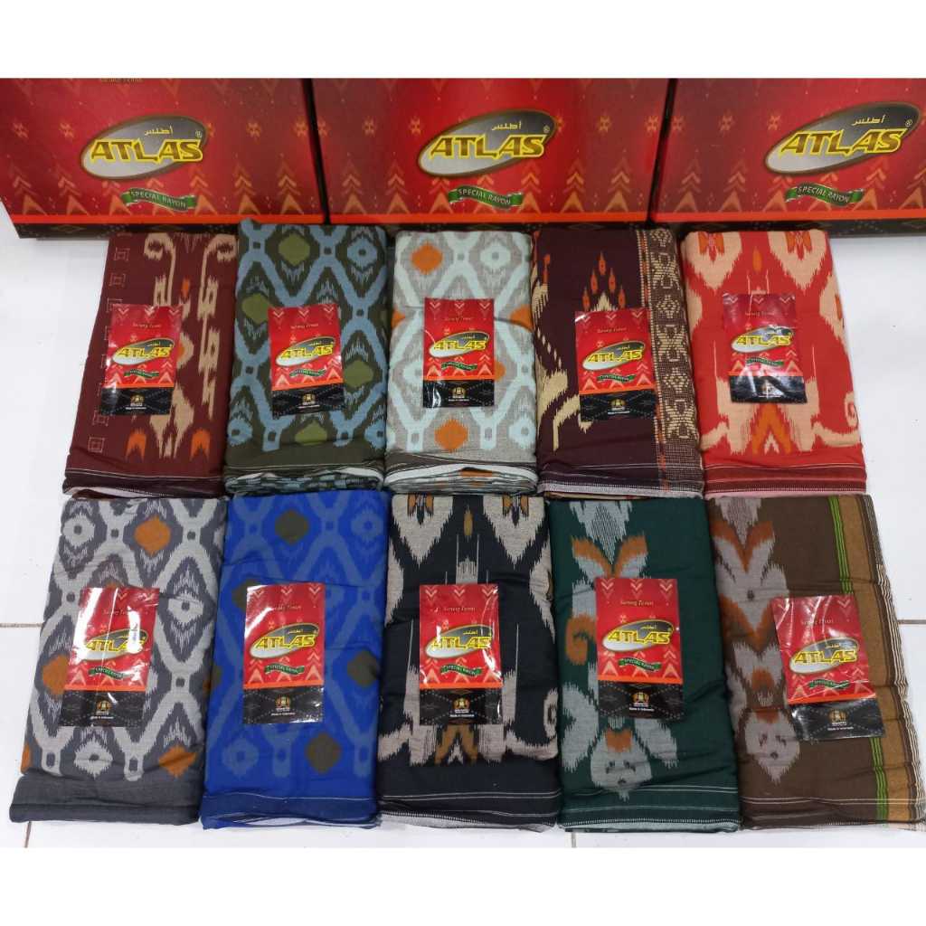 Sarung ATLAS Silver Kembang Rayon Motif & Warna Mix