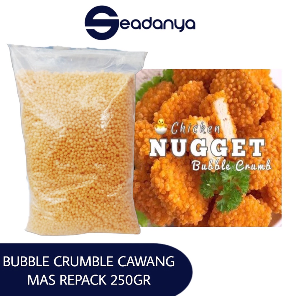 

L44ris BUBBLE CRUMB CAWANG MAS repack 250gr - Tepung roti crumble 250gr - Tepung nugget - rice crispy bubble crumb 250gr Murah Meriah