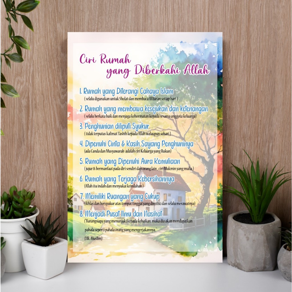 HIASAN DINDING PENGINGAT CIRI RUMAH BERKAH RUANG TAMU RUMAH | DEKORASI DINDING PAJANGAN KAYU | WALL 