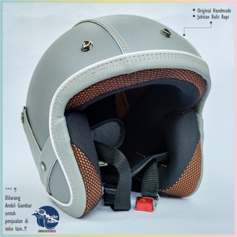 Helm CB Klasik Helm Cantro Helm Kulit Helm Motor Jadul Vintage