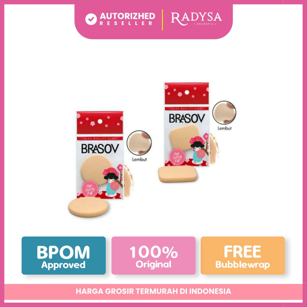𝐑𝐀𝐃𝐘𝐒𝐀 - BRASOV Spons Bedak Bulat Tebal | Spons Bedak Petak | Spons Bulat Tipis | Sponge Puff Make U