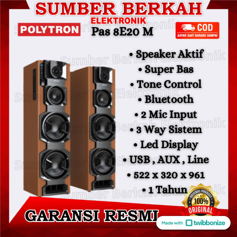 speaker aktif polytron pas 8E20 M bluetooth promo Garansi Resmi