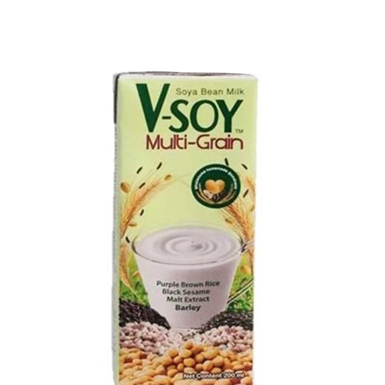 

[☃C48@] V-SOY Multi Grain Soy Milk Susu Kedelai 4 x 200 mL Cuci Gudang