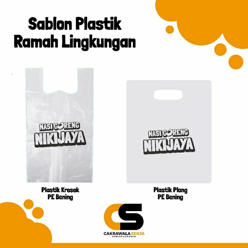 [MIN.ORDER 100PCS] SABLON PLASTIK PE BENING RAMAH LINGKUNGAN | SABLON LOGO PLASTIK PLONG DONAT | SAB