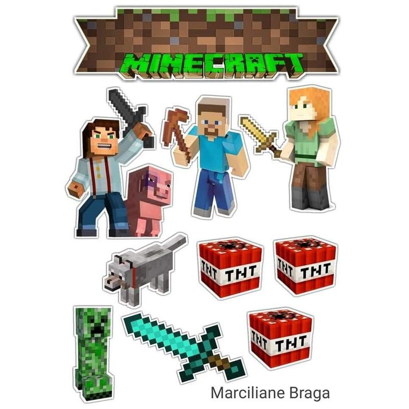 MINICRAFT/Topper Cake Happy Birthday Bisa Request Nama dan umur/Topper MINICRAFT Hiasan kue /Topper 