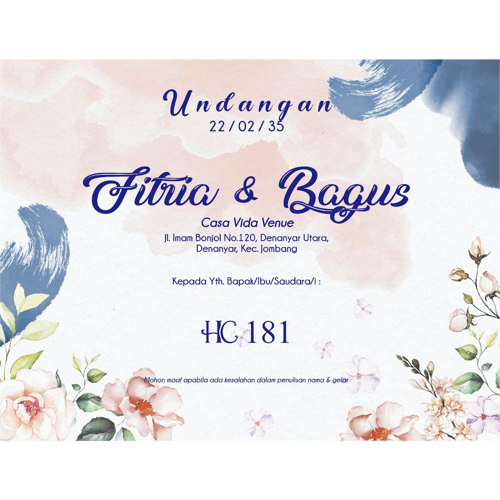 

Undangan Wedding Flower Aesthetic (HC 181 - Lipat 3)