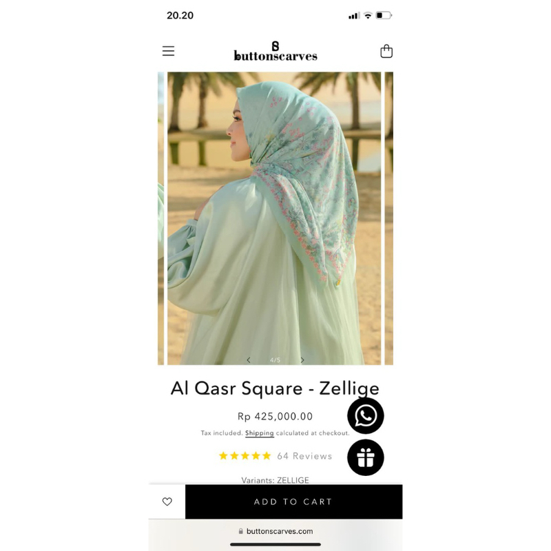 Ready stock New Buttonscarves al qash XL