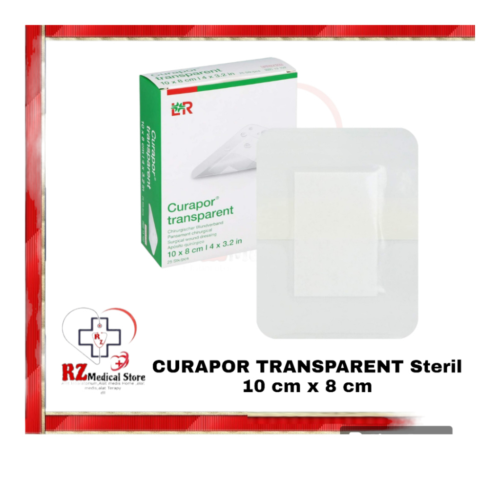 CURAPOR TRANSPARENT Surgical Dressing Steril 10CM X 8 CM-PLESTER LUKA