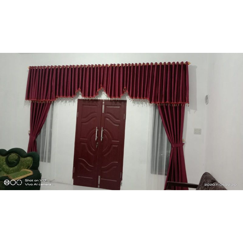 GORDEN PINTU TERSANJUNG PONI PISAH KAIN BLACKOUT  POLOS MOTIF