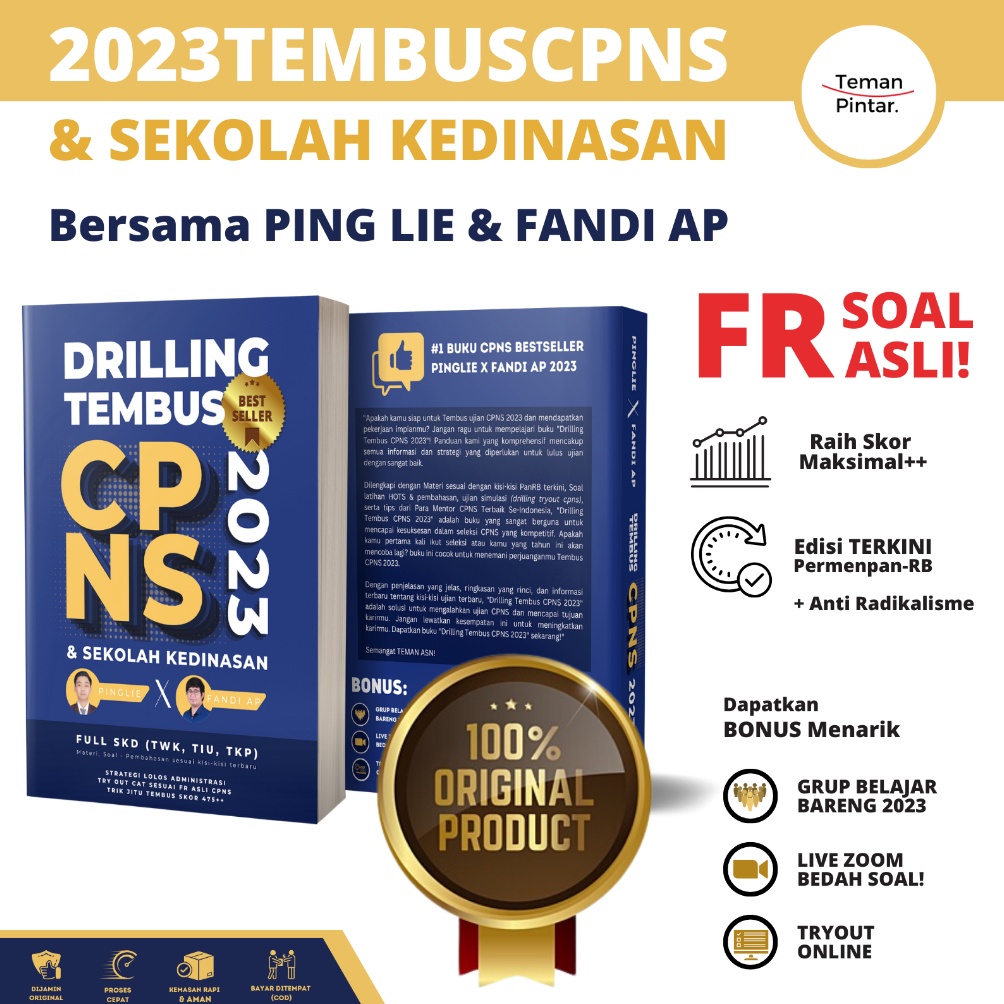 JJPFU SIAPKIRIM BUKU DRILLING TEMBUS CPNS 2023 PING LIE x FANDI AP / BUKU SEKOLAH KEDINASAN / BUKU S