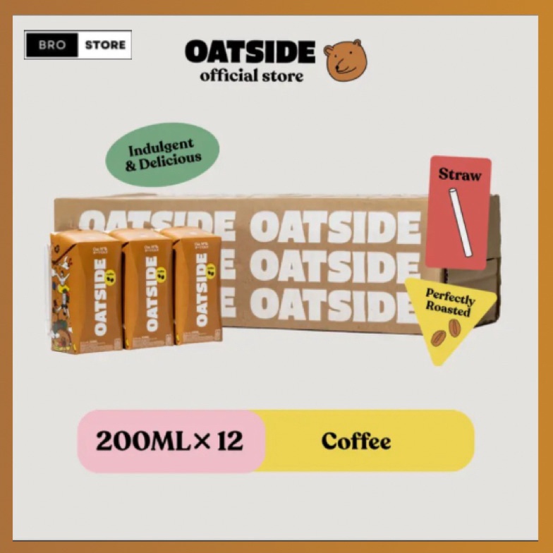 

[Produk DS64] OATSIDE MINI STRAW 1 Karton (Isi 12) - Oat Milk Barista Blend | Chocolate | Coffee 200 ML Baru ♪