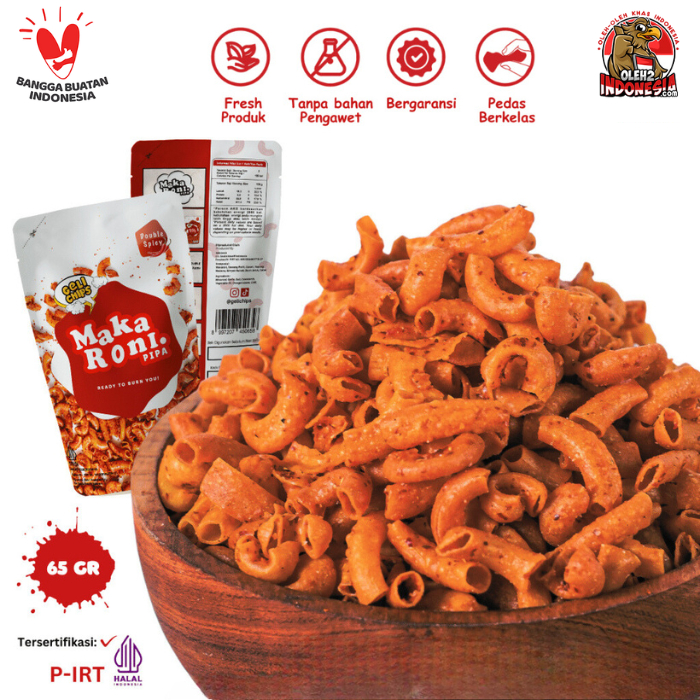 

Makaroni Pipa Double Spicy Geli Chips Snack Cemilan Pedas Kekinian