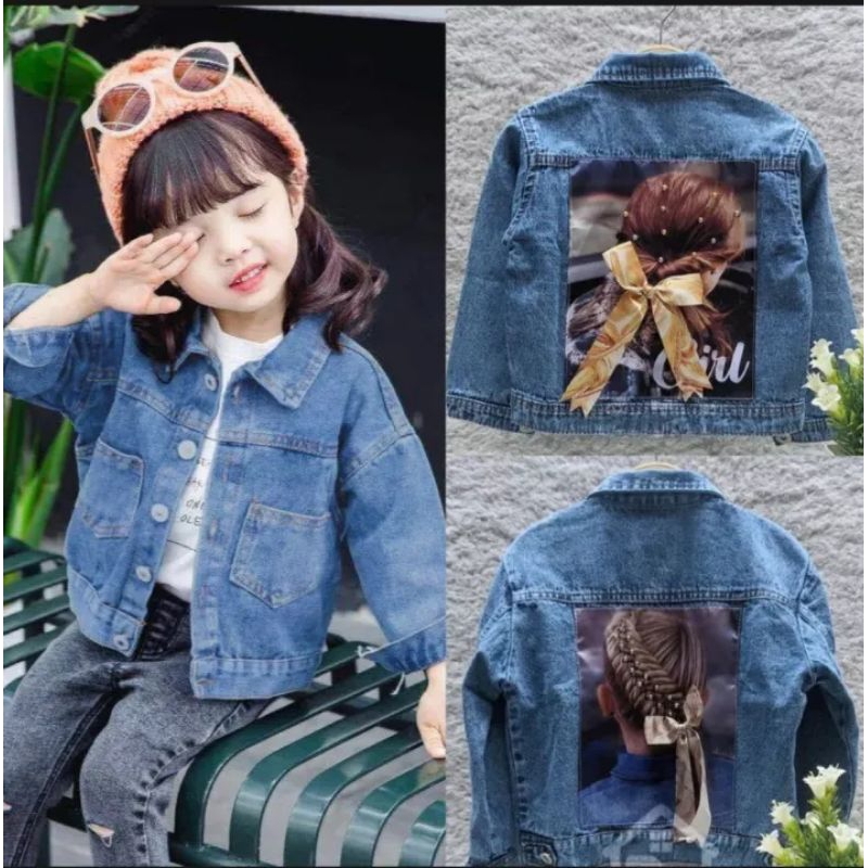 QIREY COLLECTION JAKET JEANS CROP ANAK PEREMPUAN