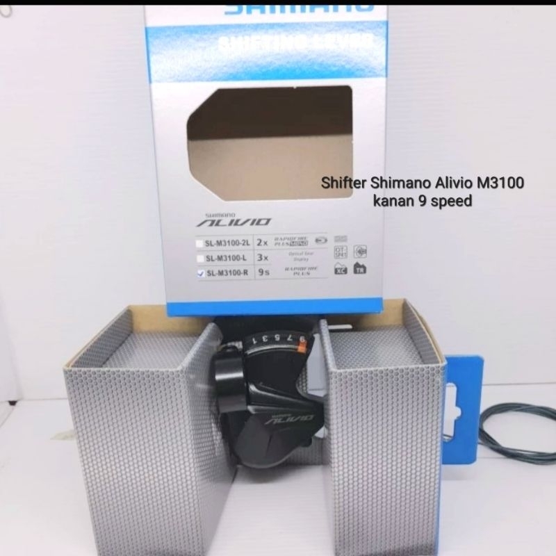 SHIFTER SEPEDA 9 SPEED SHIMANO ALIVO M3100 KANAN PENGOPER GIGI SEPEDA MTB LIPAT FEDERAL