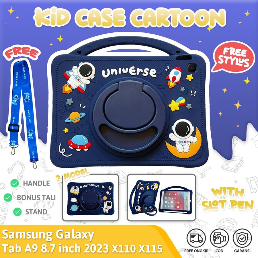 Casing Anak Samsung Tab A11 A11+ A9 A9+ Plus BONUS Lanyard 8.7 11 inch 2023 X110 X115 X210 X215 X216