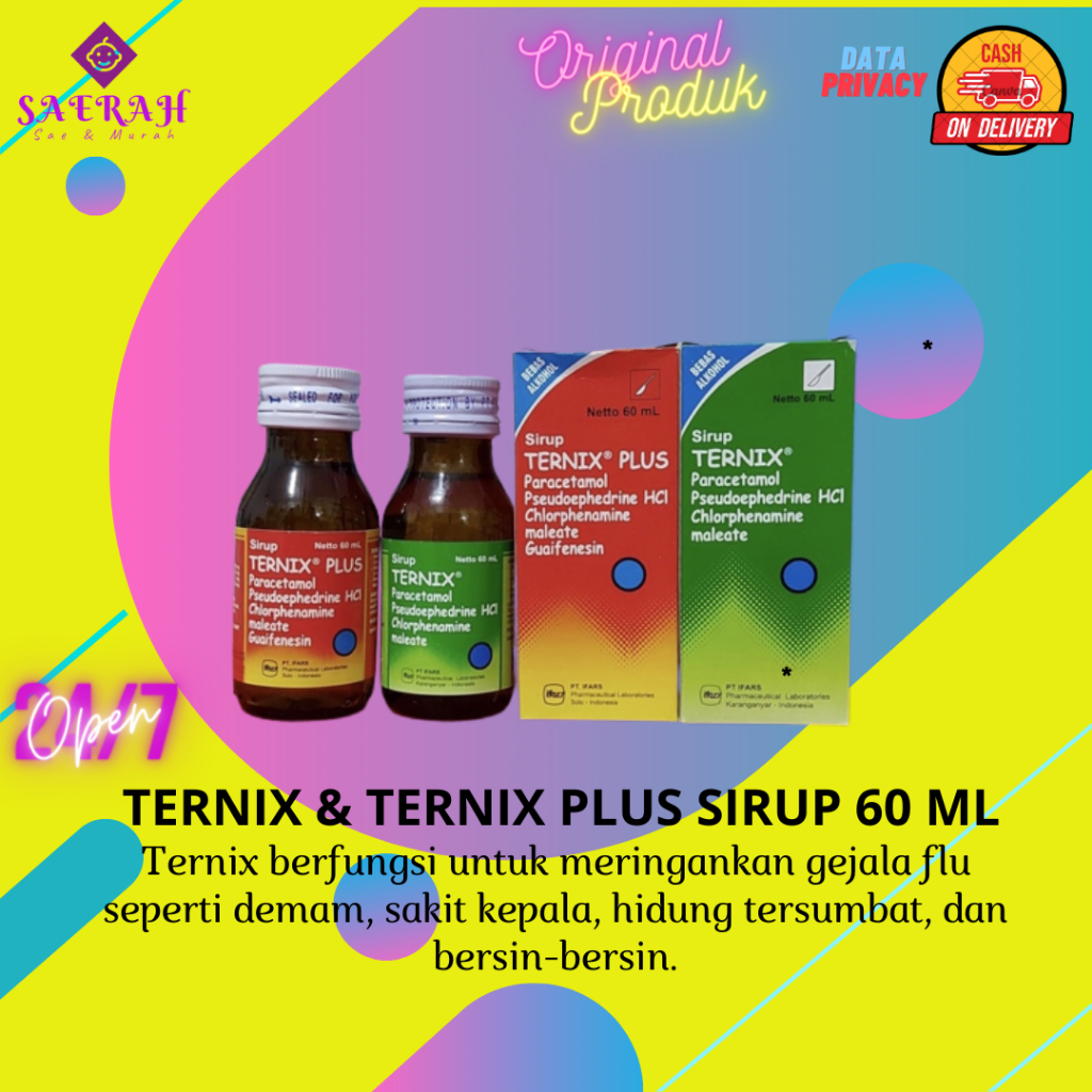 ❤Alesha❤ Ternix Sirup 60 ml | Ternix Plus Sirup 60 ml | Sirup Ternix | Ternix Hijau | Ternix Merah