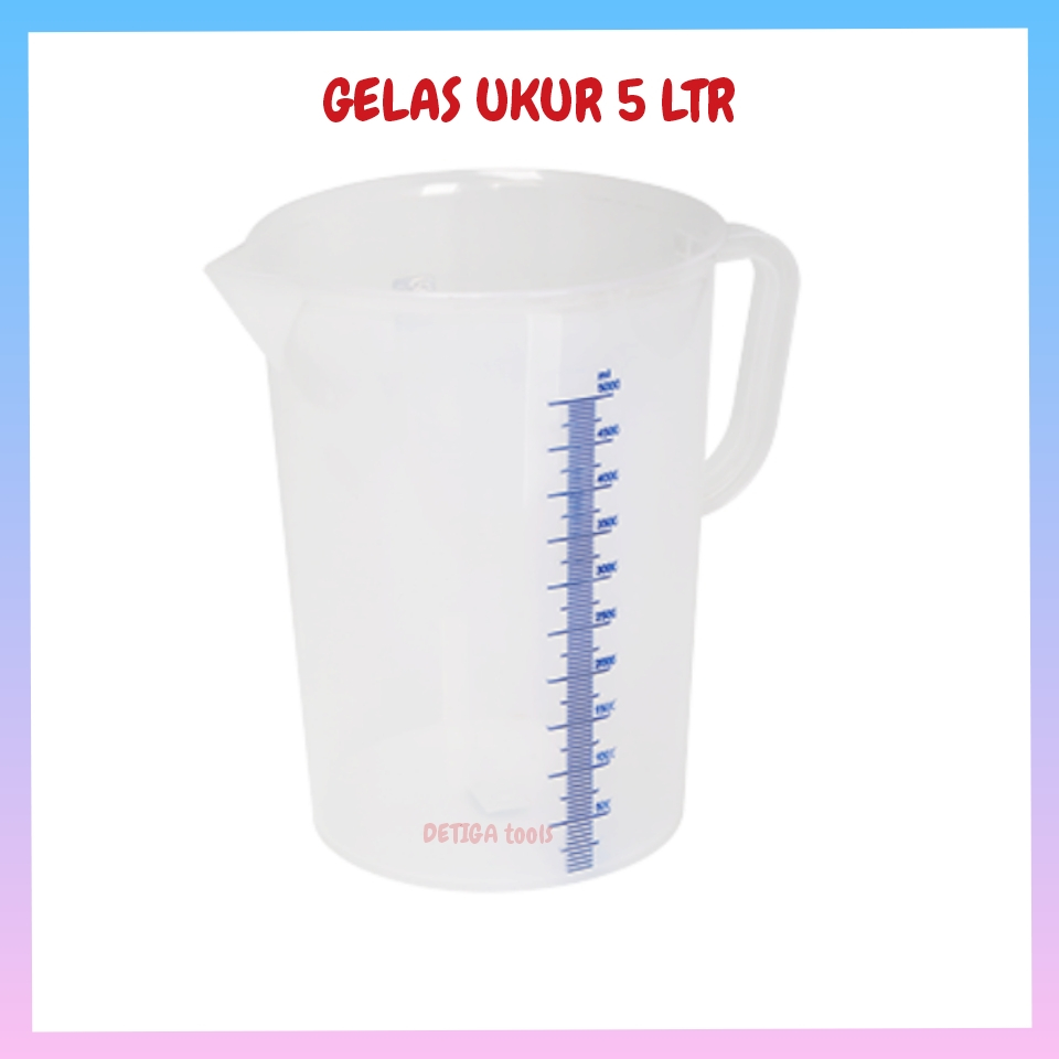 sirayugiz - GREEN LEAF 1835 Gelas Takar Ukur Takaran Lab Plastik 5 Liter GREEN LEAF 1835 Gelas Takar