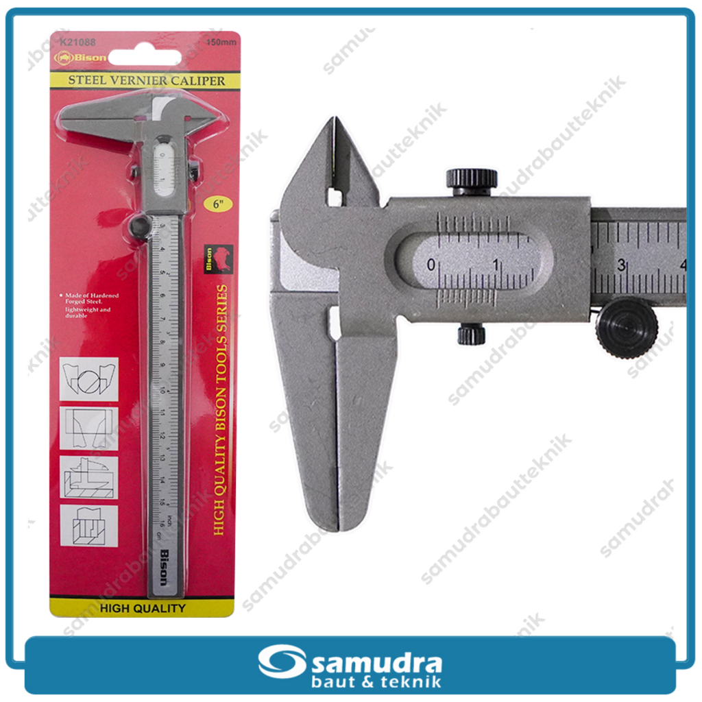 

Sigmat Besi BISON 6 inch Penggaris 150 Steel Vernier Caliper Blister