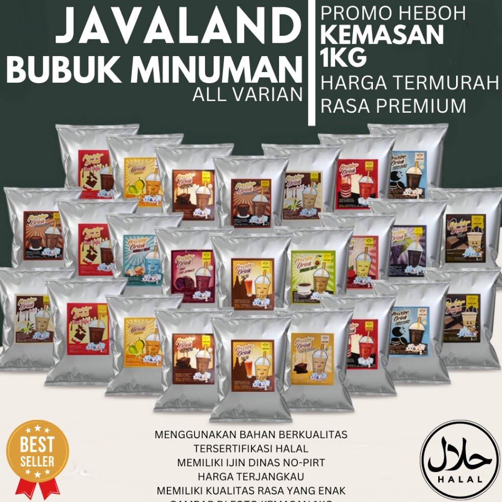 

cod✸ Javaland Mix Bubuk Minuman Boba Kekinian Aneka Rasa 1kg 80