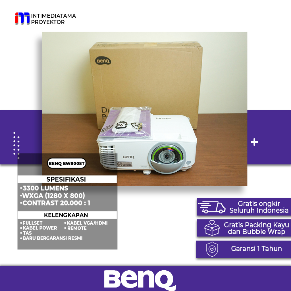 Proyektor BenQ EW800ST 3300 ANSI Lumens WXGA Smart Projector