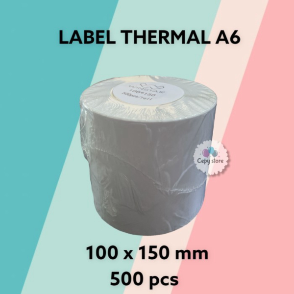 

Jual KERTAS THERMAL LABEL STICKER A6 100x150 ISI 500PCS Murah