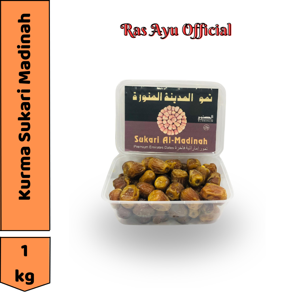 

Kurma Sukari Al Madina 1kg Toples / Kurma Sukari Basah / Kurma Sukari Premium / Kurma Raja