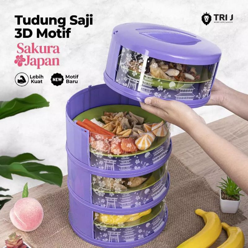 RAK PENYIMPANAN 4 SUSUN TINGKAT / TUDUNG SAJI SAKURA JAPAN