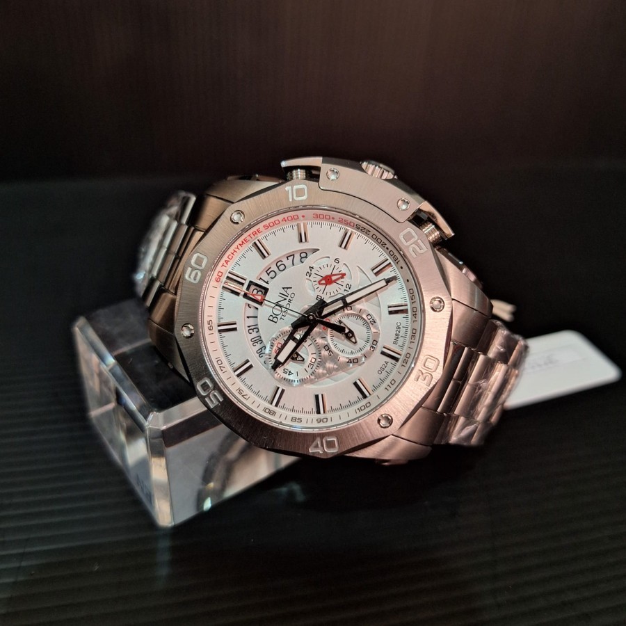 JAM TANGAN PRIA BONIA B829-1312C TESORO SILVER CHRONOGRAPH ORIGINAL