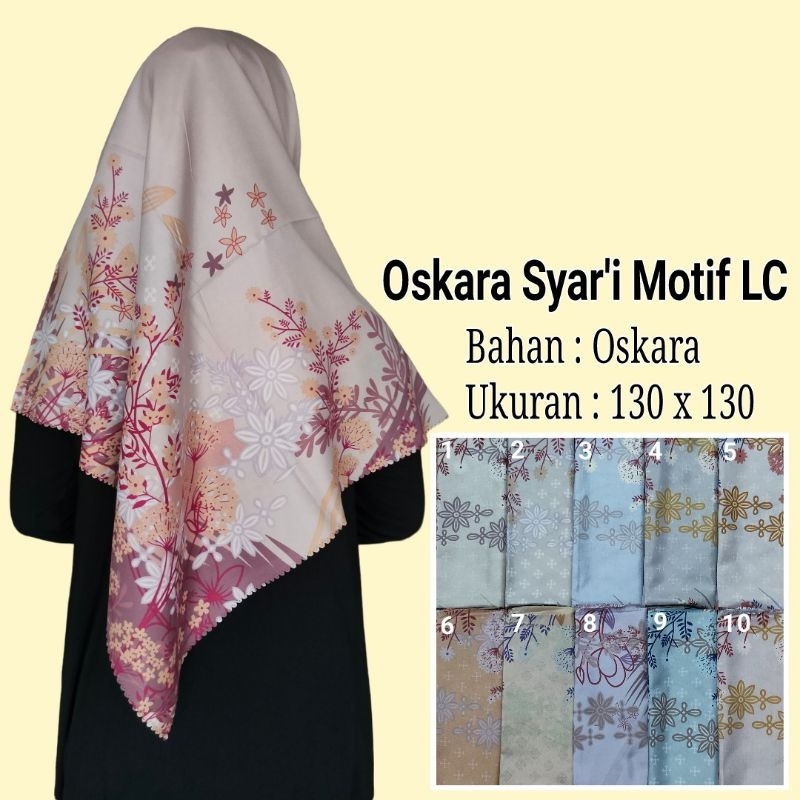 Segiempat Syari Voal Miracle Jumbo Jilbab Umama Segi4 130 x 130 Hijab Motif