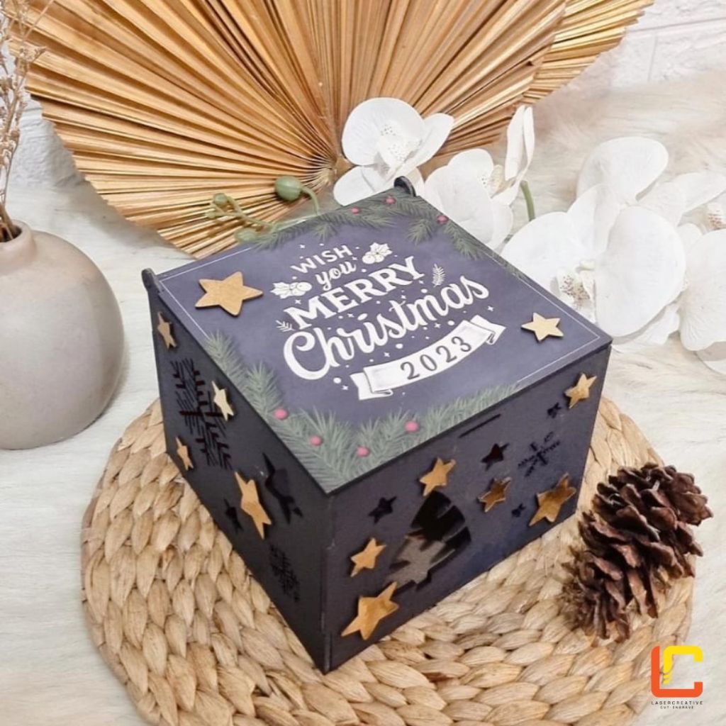 

Wooden Box Cookies for Hampers Christmas New Year