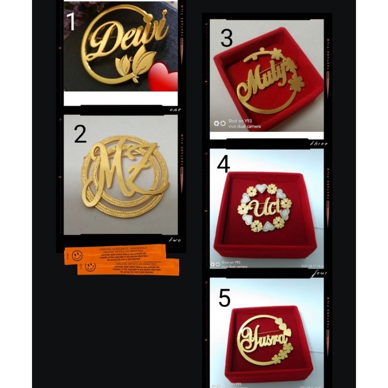 Bros custom nama wanita custom logo pin hijab jilbab modern