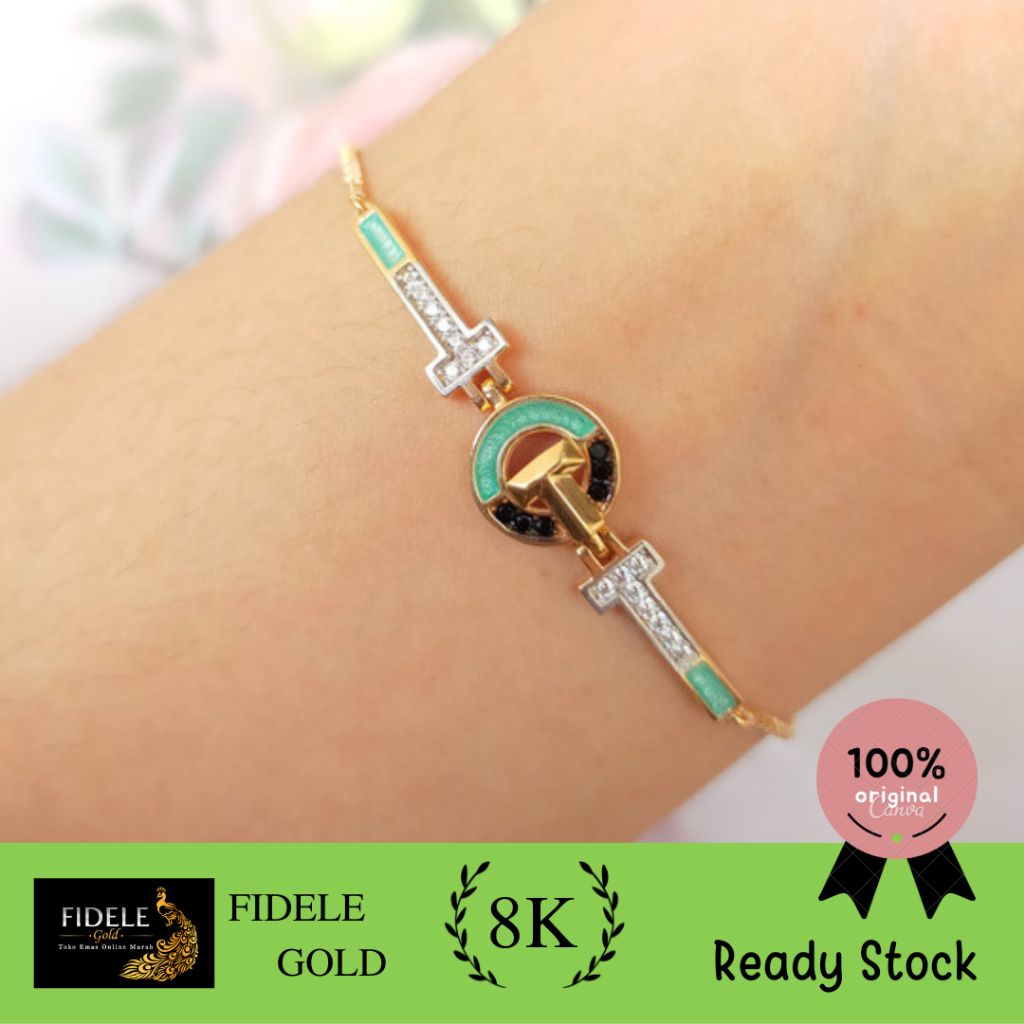 Gelang wanita emas asli lotus gold gelang emas kadar muda 375 8k